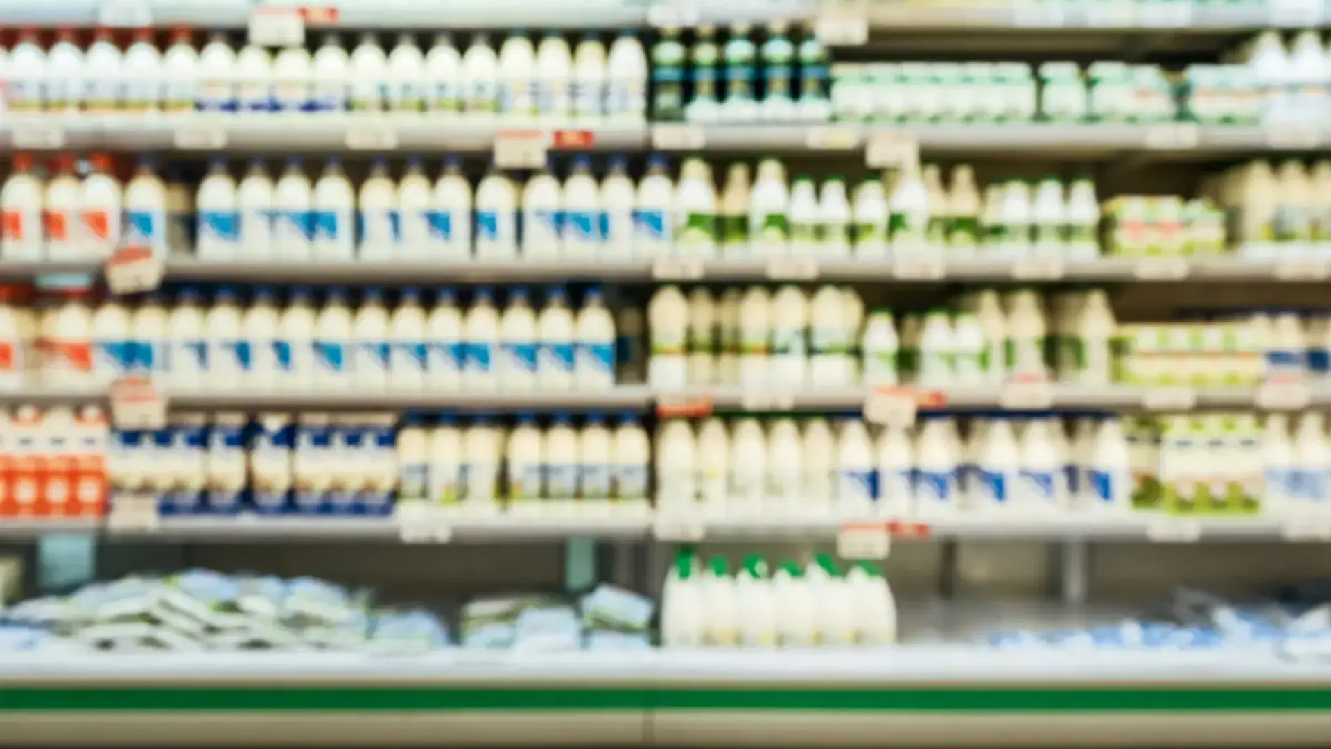 Stocked refrigerated supermarket shelving supplied by Fridges Direct Ruthin Denbighshire